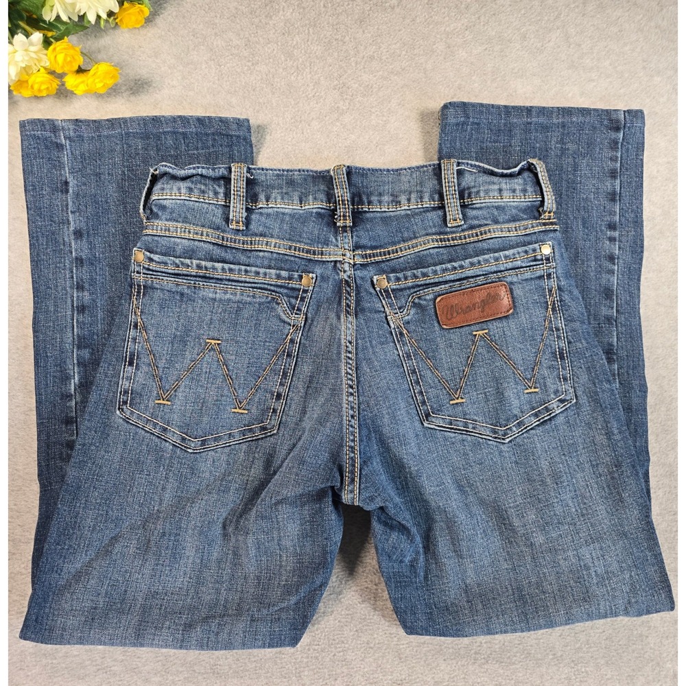 Wrangler Retro Slim Boot Jeans Mens 30x27 Blue Denim Western Casual Cowboy
